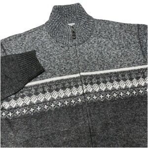 Point Zero Gold Jacket Knitted Fleece Men Large Semi Fit Gray Nordic Black Label